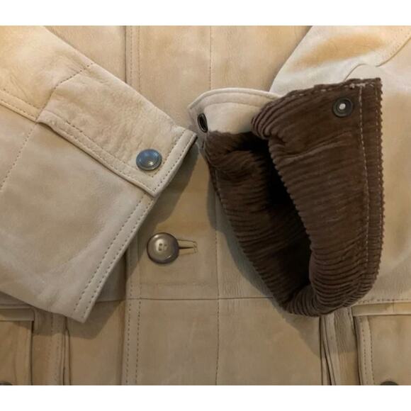 NWOT Mirage Men’s XXL Brushed Thick Creamy Tan Leather Field Coat, Barn Jacket - Picture 16 of 16